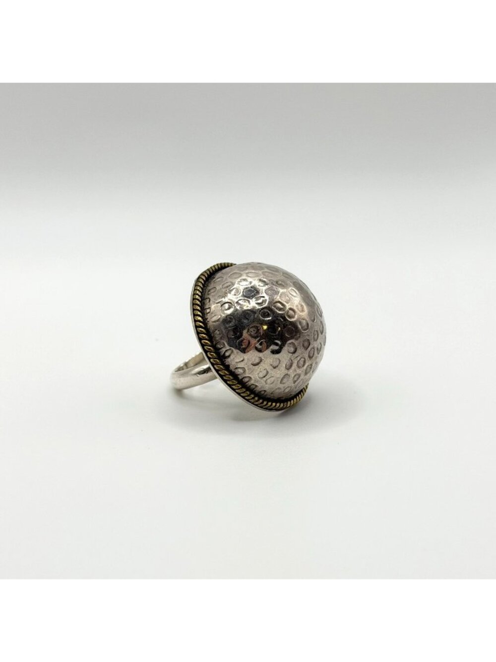 Vintage Taxco 925 Sterling Silver Dome Ring Adjustable Textured Finish